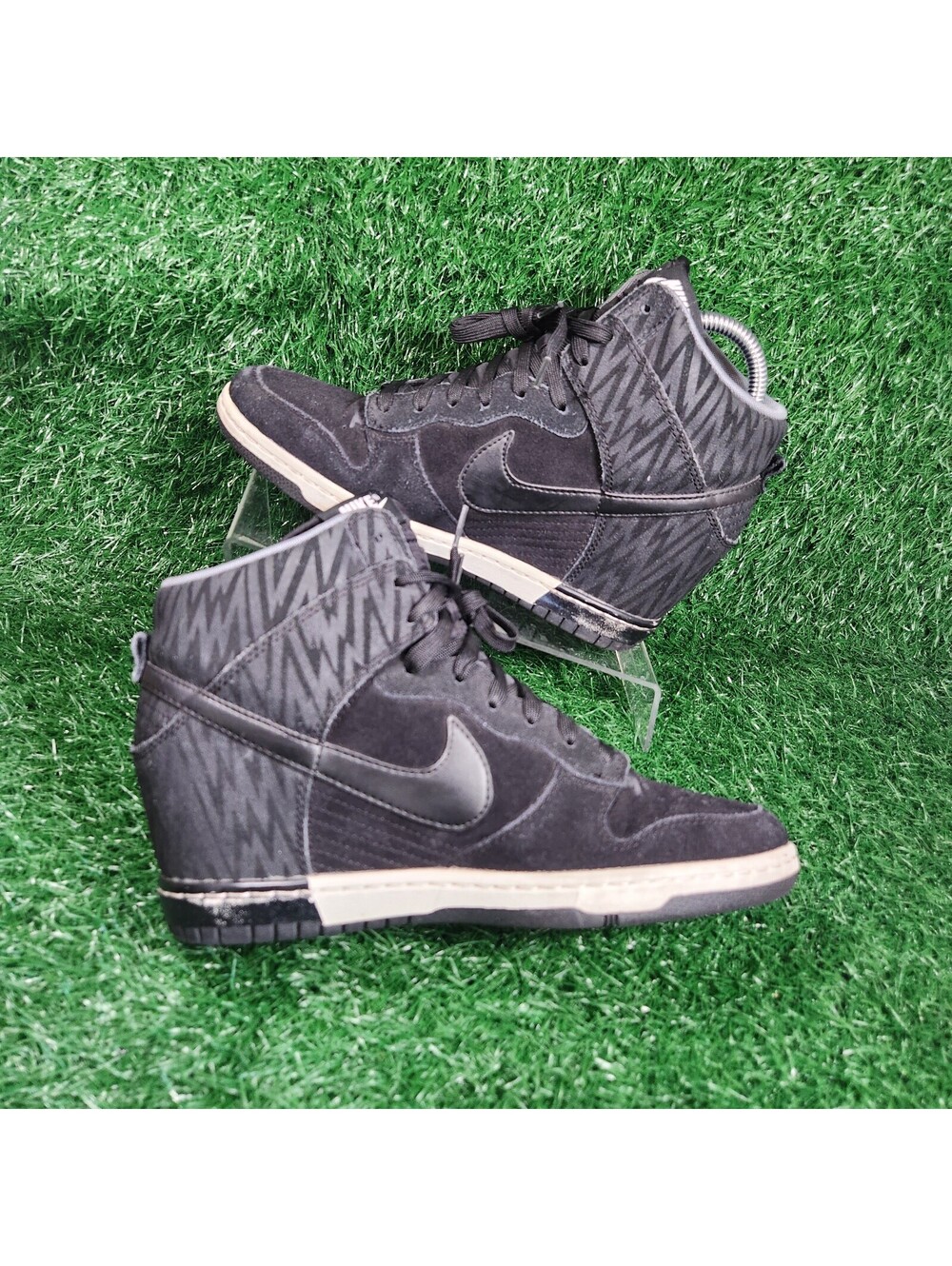 Rare Nike Dunk Sky Hi Print Black White Women's Sz 9 Sneakers Wedge 2013 shoes